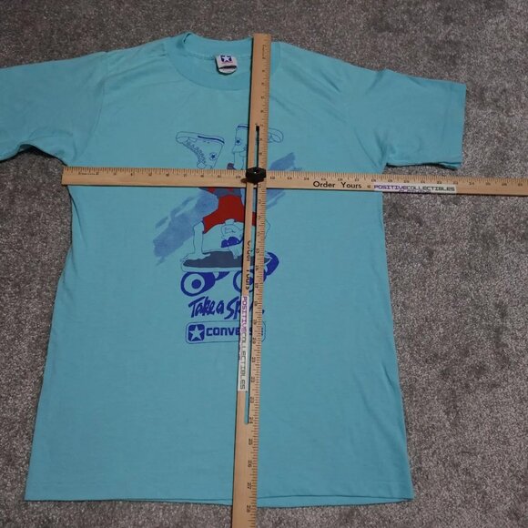Vintage Converse Skate T-Shirt Take A Spin Men’s Large USA Made 80s Singlestitch - Picture 3 of 13